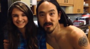 Elle with Steve Aoki