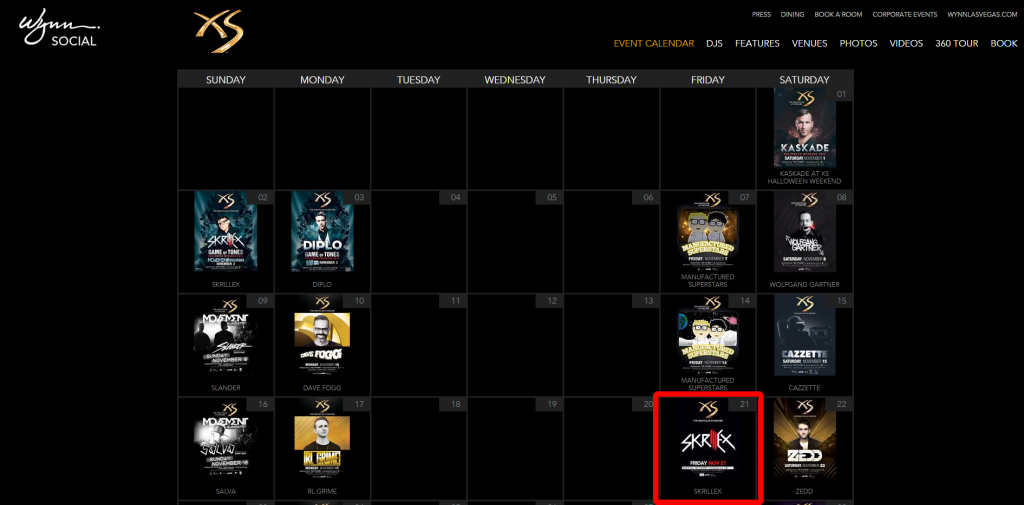 XS Nightclub   Event Calendar   XS Las Vegas