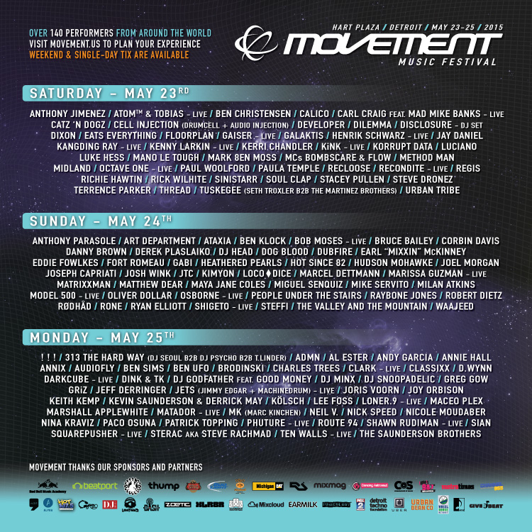 Movement Detroit Announces Stages and Schedules - By The Wavs