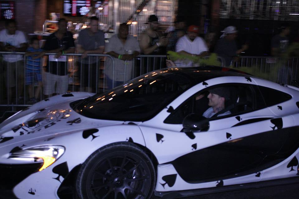 deadmau5 (Joel Zimmerman) arriving in the "Meowclaren"