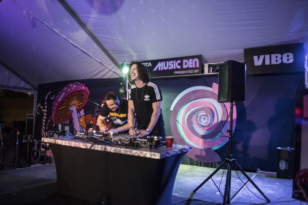 Peking Duk playing a small set at the Music Den.